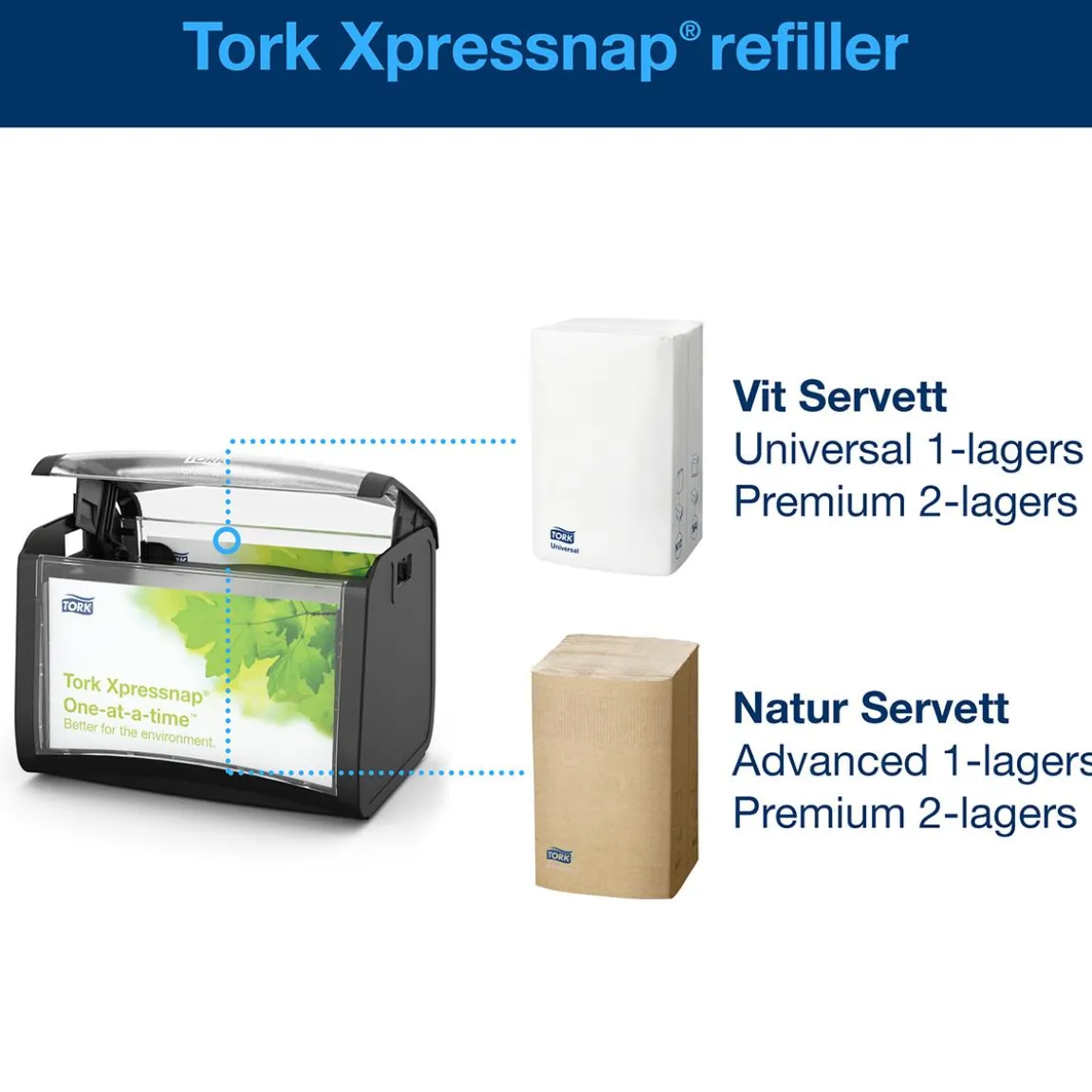 Servettdispenser Tork Xpressnap N4 Bordsmodell Svart
