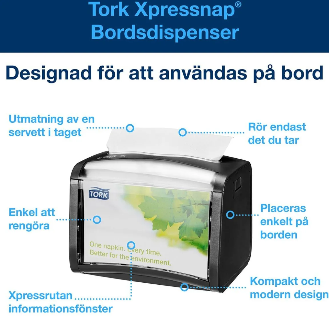 Servettdispenser Tork Xpressnap N4 Bordsmodell Svart