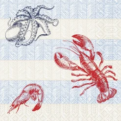 Servett Duni Sea Delight Kräfta 3-lag Blå 33x33cm