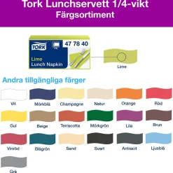 Servett Tork 2-lag Lime 33x33cm