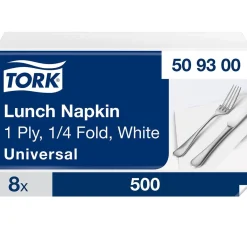 Servett Tork 1-lag Vit 33x33cm
