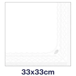 Servett Tork 3-lag Vit 33x33cm