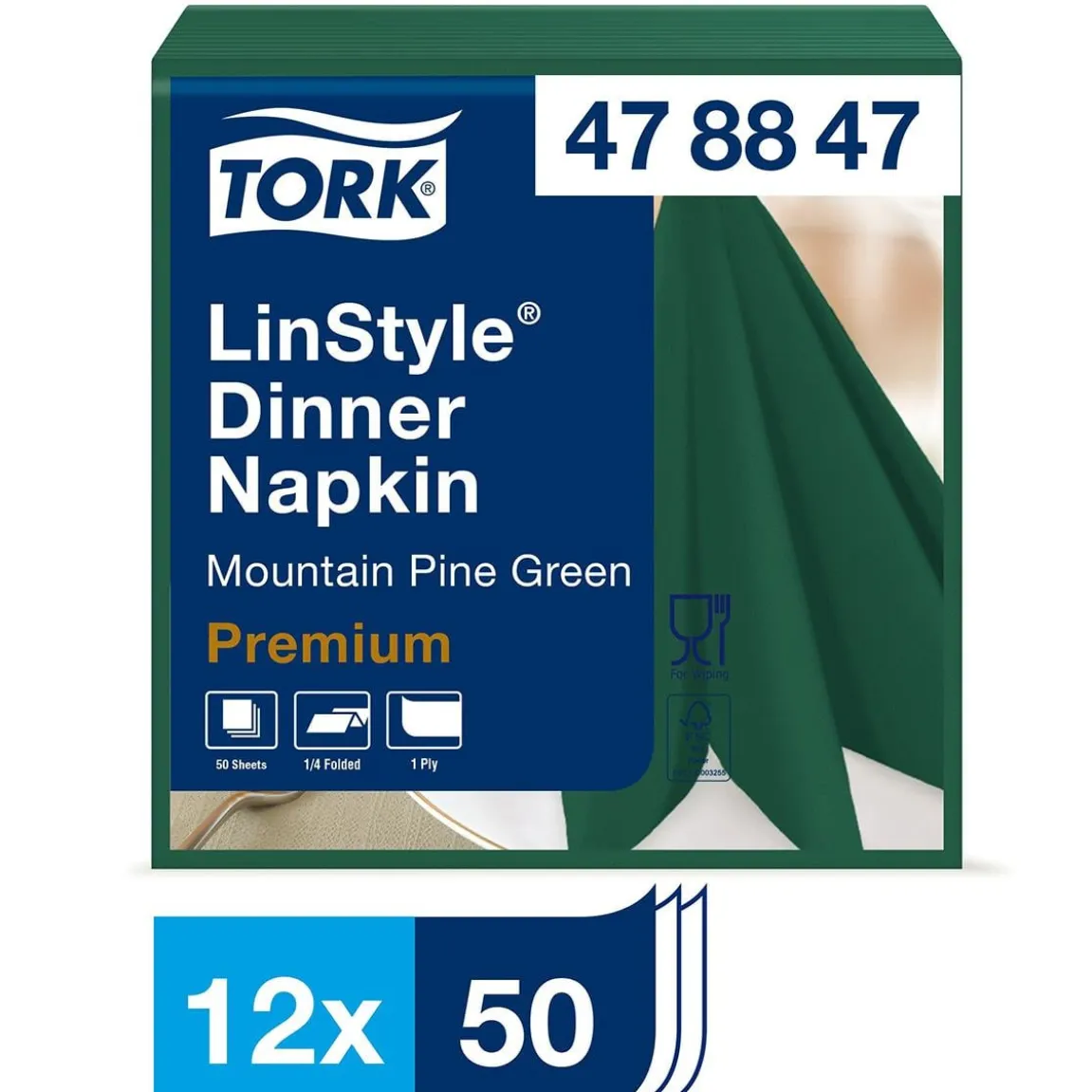 Servett Tork LinStyle Grön 39x39cm