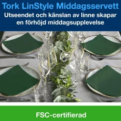 Servett Tork LinStyle Grön 39x39cm