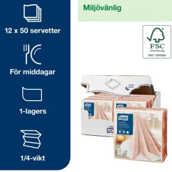 Servett Tork Linstyle Korall 39x39cm