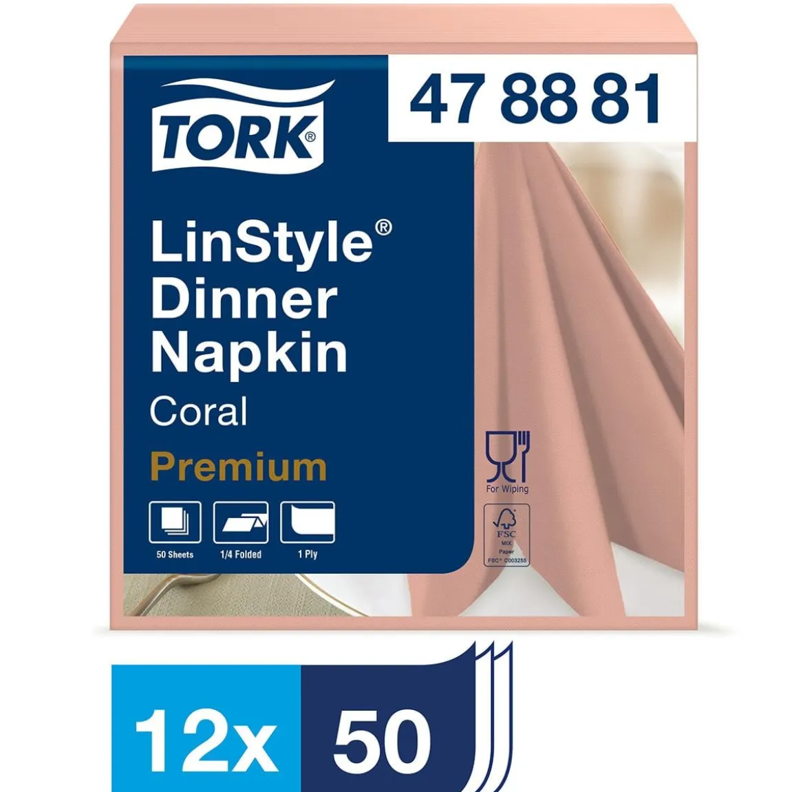 Servett Tork Linstyle Korall 39x39cm