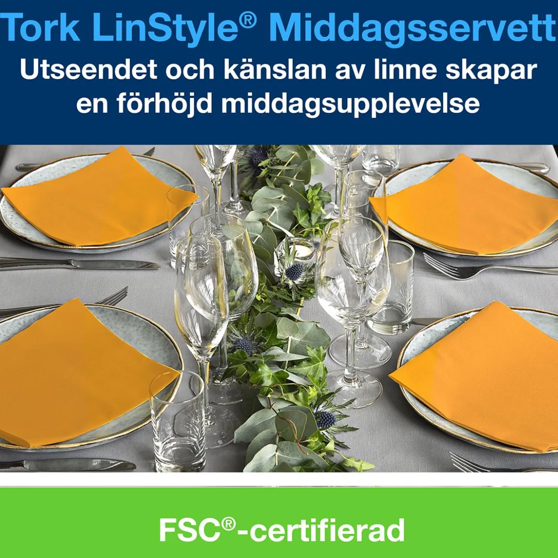 Servett Tork Linstyle Orange 39x39cm