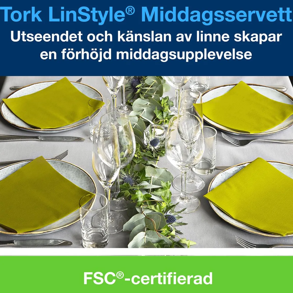 Servett Tork LinStyle Pistage 39x39cm