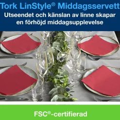 Servett Tork LinStyle Röd 39x39cm