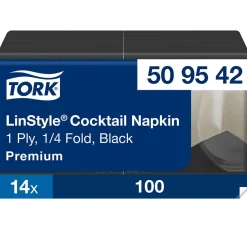Servett Tork LinStyle Svart 24x24cm