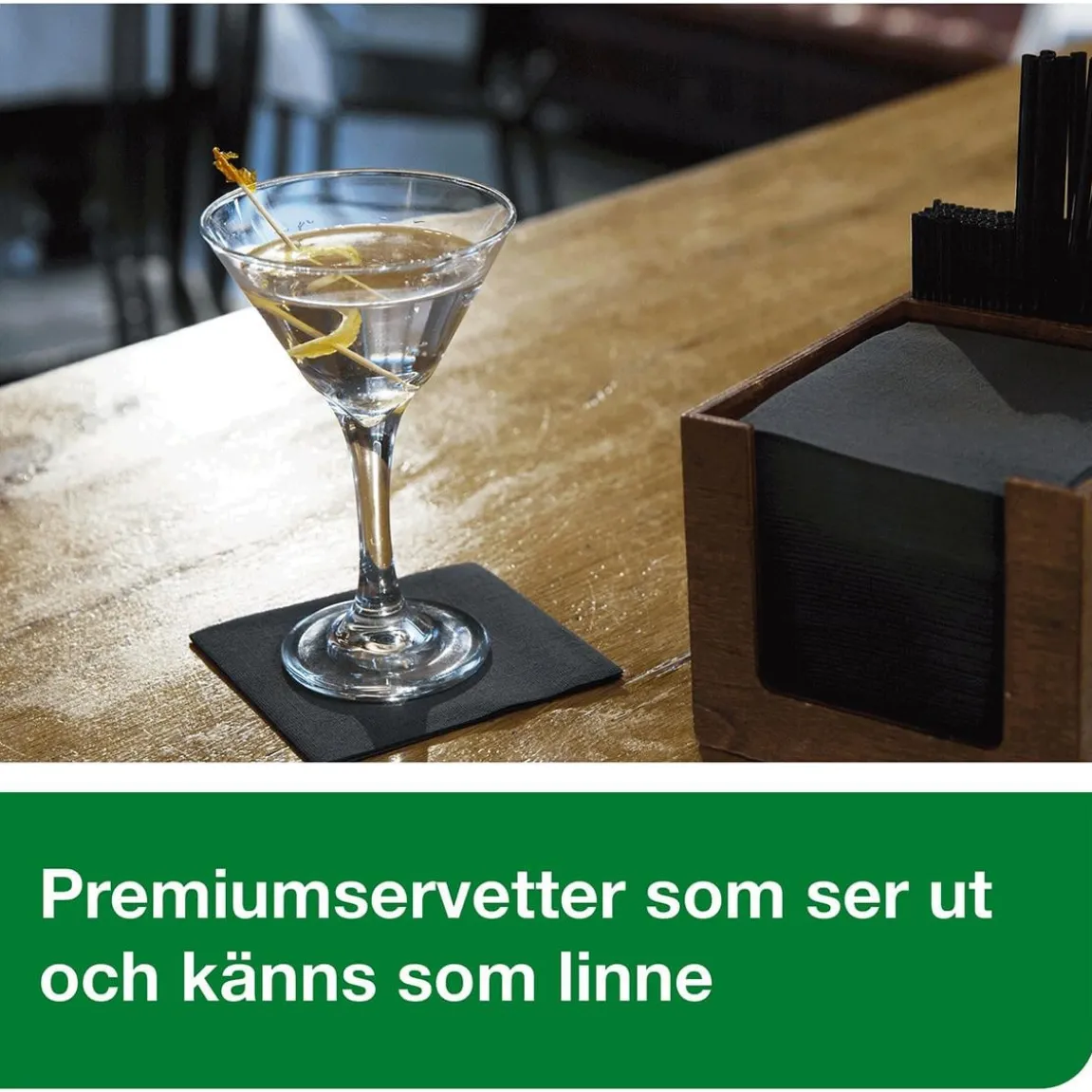 Servett Tork LinStyle Svart 24x24cm