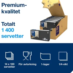 Servett Tork LinStyle Svart 24x24cm