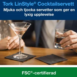 Servett Tork LinStyle Svart 24x24cm