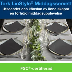 Servett Tork LinStyle Svart 39x39cm