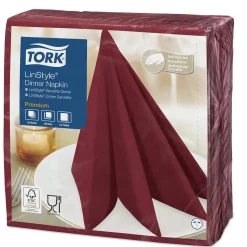 Servett Tork LinStyle Vinröd 39x39cm