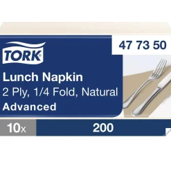 Servett Tork 100% Recycl 2-lag 1/4 vikt Natur 33x33cm