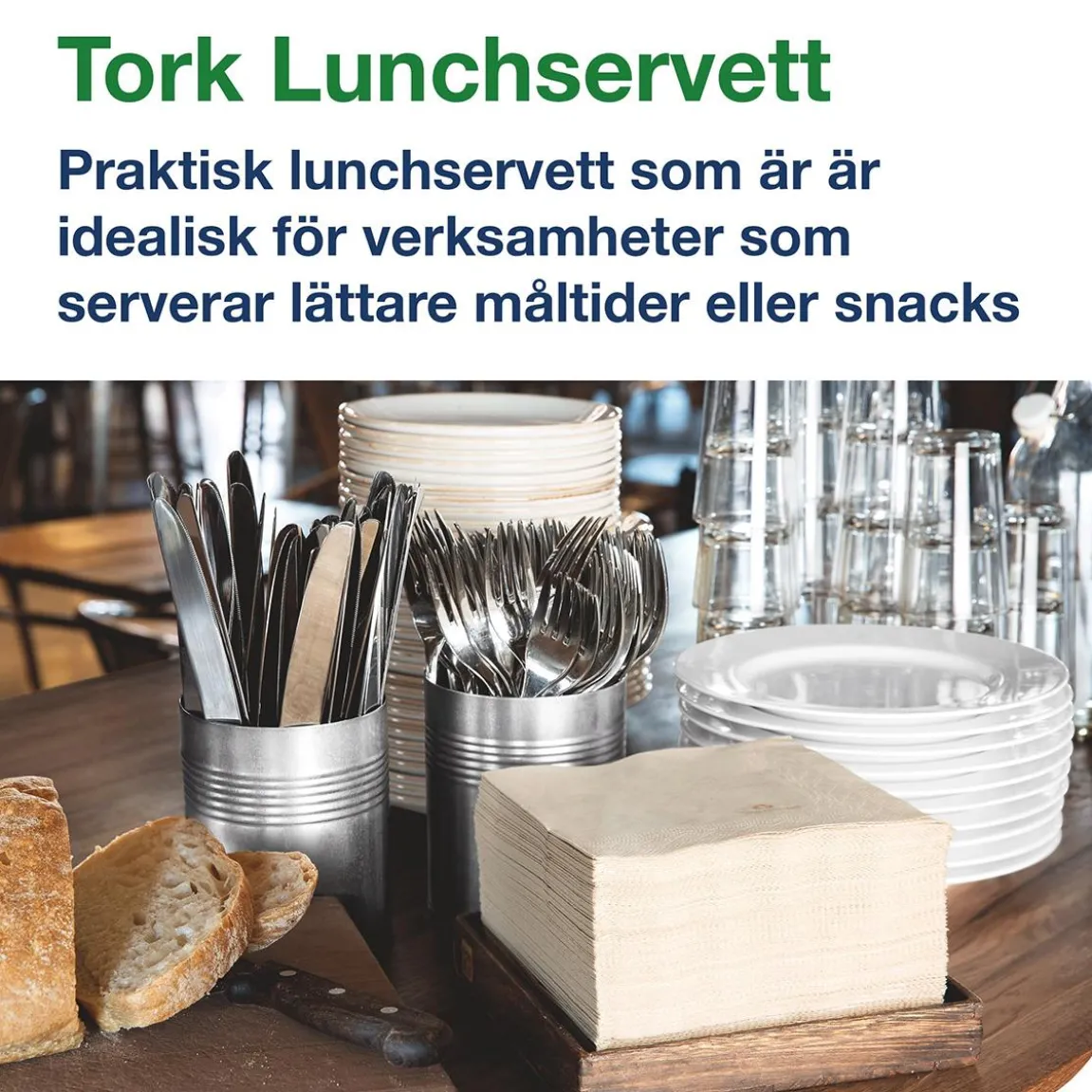 Servett Tork 100% Recycl 2-lag 1/4 vikt Natur 33x33cm