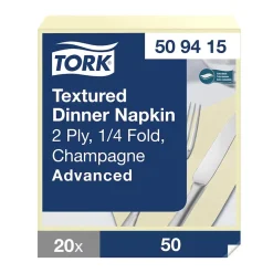 Servett Tork Textured 2-lag Champagne 39x39cm