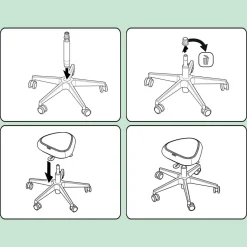 Sittpall Leitz Ergo Active Med Hjul Svart