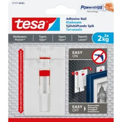Självhäftande Spik Tesa Powerstrips Justerbar Tapet/Gips 2kg/krok