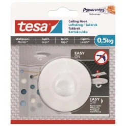 Självhäftande Takkrok Tesa Powerstrips Tapet/Gips Vit 0,5kg