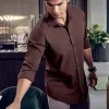 Skjorta Seven Seas S51 Hybrid Slim Mocka S