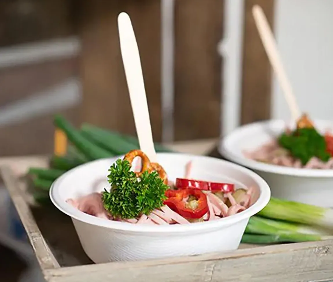 Skål Bagasse Pure Rund Vit Ø155x46mm 380ml