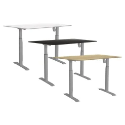 Skrivbord Höj-& Sänkbart Sun-Flex Silver/Vit 1200x800 mm