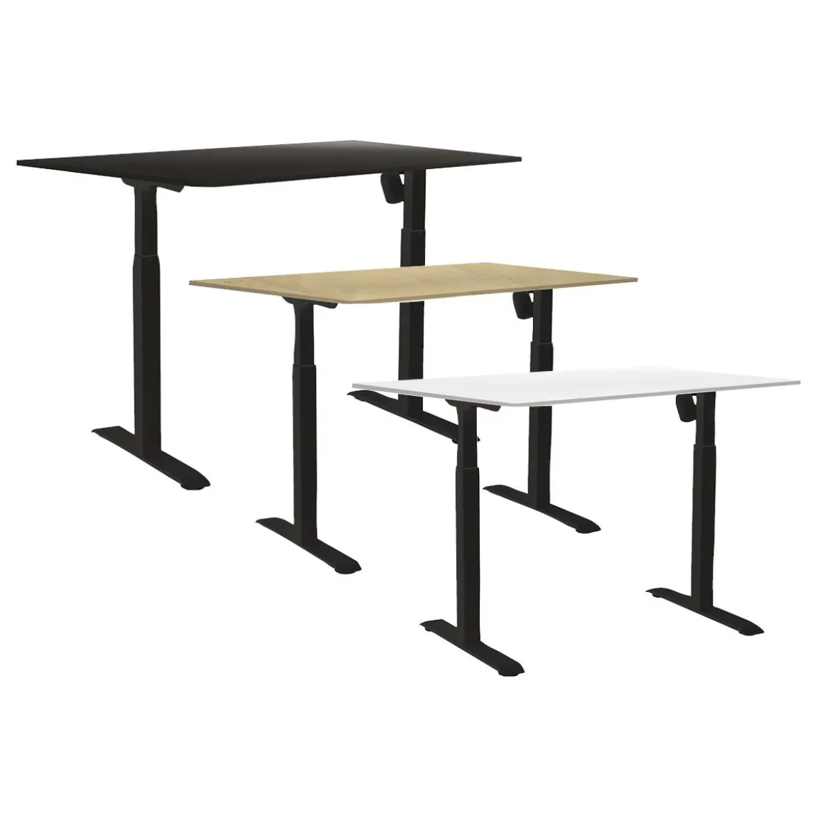 Skrivbord Höj-& Sänkbart Sun-Flex Svart/Svart 1400x800 mm