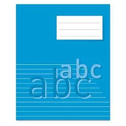 Skrivhäfte 1/2 Linjerad 8,5mm/1/2 Blank 32 Blad Blå 17x21cm 70g