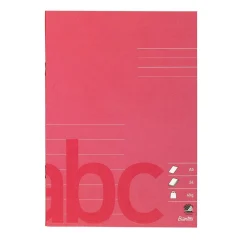 Skriv- & Rithäfte 1/2 Linj 14,5mm/1/2 Blank 24Blad Cerise A5 70g