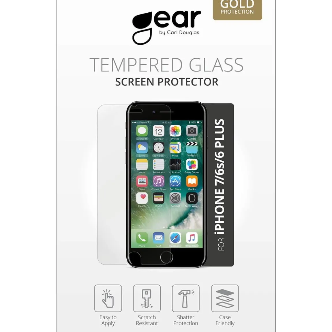 Skärmskydd Gear iPhone 6/7/8 Plus Härdat Glas