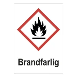 Skylt Brandfarligt Plast A5