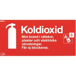 Skylt Brandsläckare Koldioxid 200x100mm