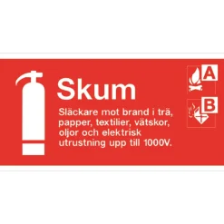 Skylt Brandsläckare skum 200x100mm