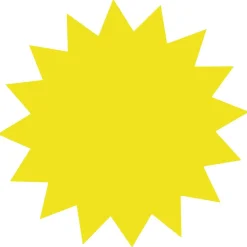 Skyltkartong Stjärna liten fluor gul Ø 18 cm