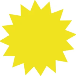 Skyltkartong Stjärna liten fluor gul Ø 18 cm