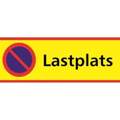 Skylt Parkering förbjuden Lastplats 590x210mm