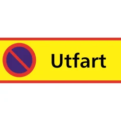 Skylt Parkering förbjuden Utfart 590x210mm