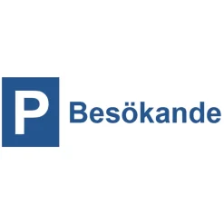 Skylt P Besökande 297x105mm