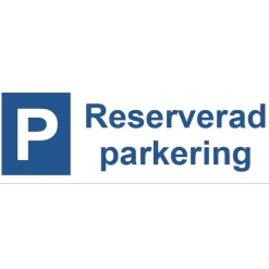 Skylt P Reserverad parkering 297x105mm