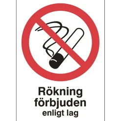 Skylt Rökning Förbjuden A4