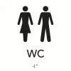 Skylt taktil WC 150x150mm vit m svart text