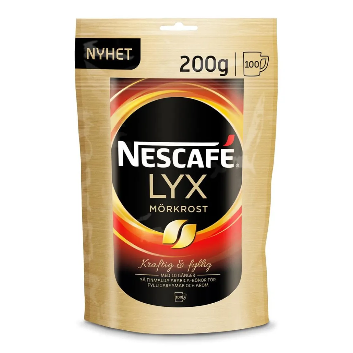 Snabbkaffe Nescafé Lyx Mörkrost Softpack 200g