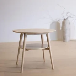Soffbord inoff Gear Med Underhylla Svart/Svart Ø70, H52