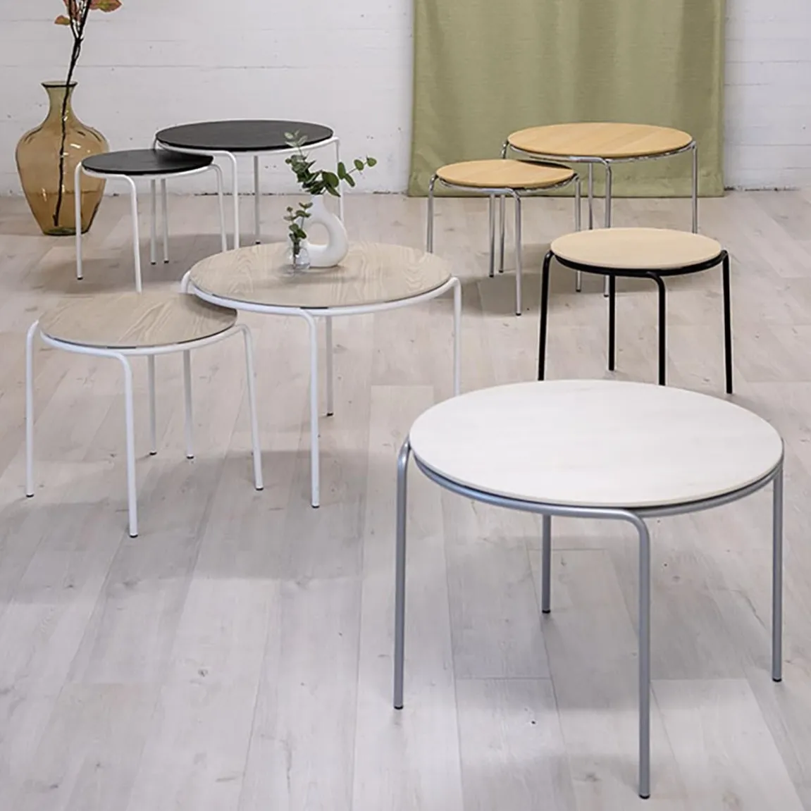 Soffbord inoff Joe Vit/Vit Ø50, H47