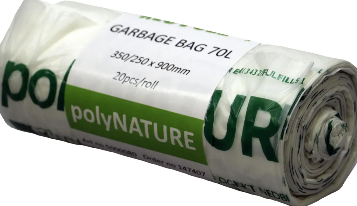 Sopsäck PolyNATURE Komposterbar 70L Vit 600x900mm