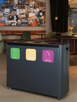 Sorteringskärl Star Station 3x60l Grå/Svart
