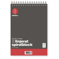 Spiralblock AllOffice Linjerat A6 60g