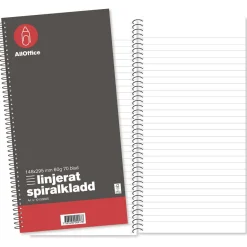 Spiralkladd AllOffice Linjerat 70 Blad 148x295mm 60g